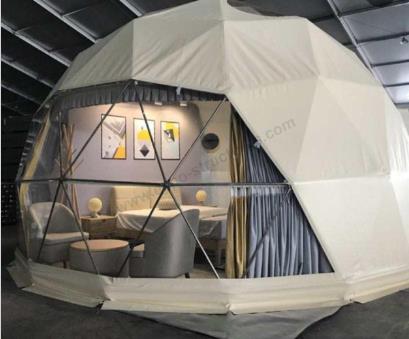 What are the applications for large geodesic dome tents?