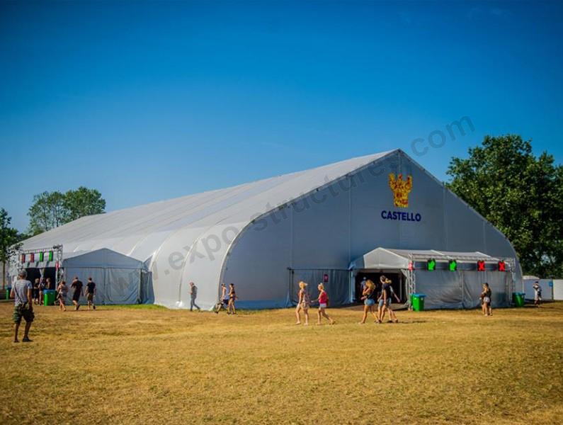 New design large clear span curve tent for concerts